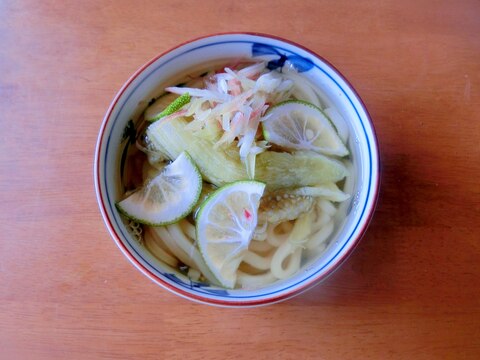 焼きなすとすだちの冷やしうどん